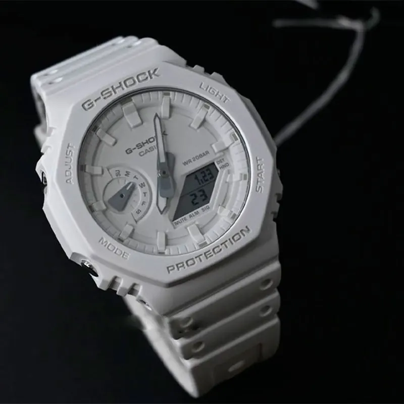 Casio G-Shock Carbon Core Guard White Carbon Men's Watch- GA-2100-7A7